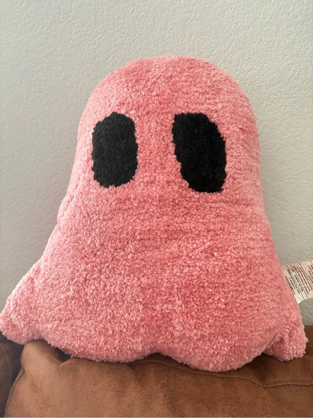 Plush Pink Ghost Accent Pillow